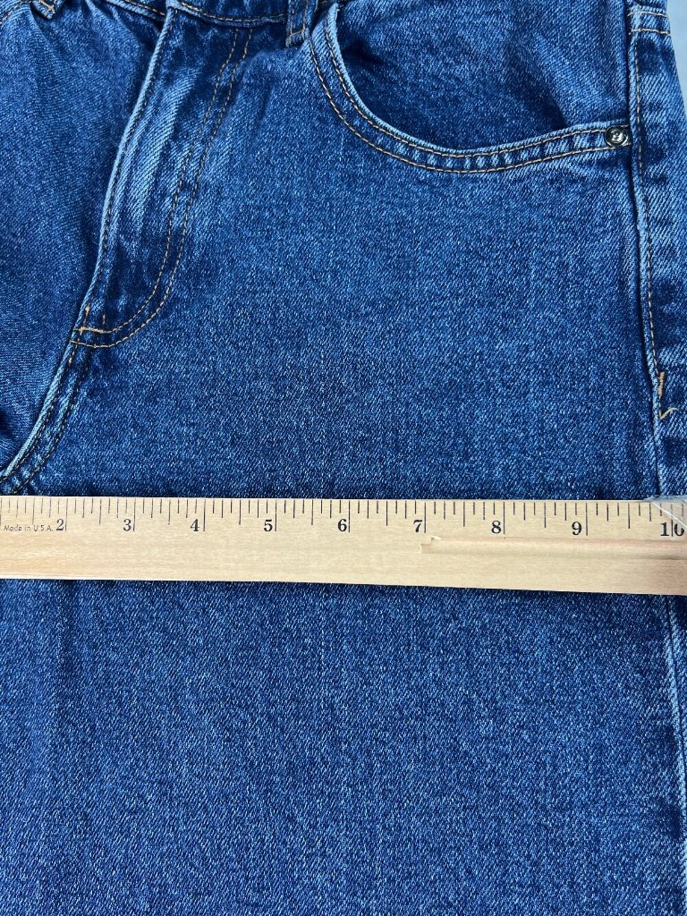 Zara Jeans Women's 26x25* Mid Rise Wide Leg Crop Blue Faded Raw Hem Denim Tag 2 - Picture 14 of 16